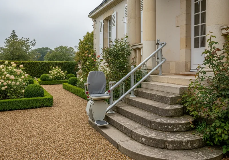 Monte-escalier extérieur installe a Bordeaux