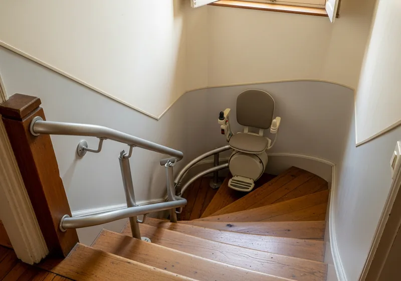 Monte-escalier tournant installe a Bordeaux